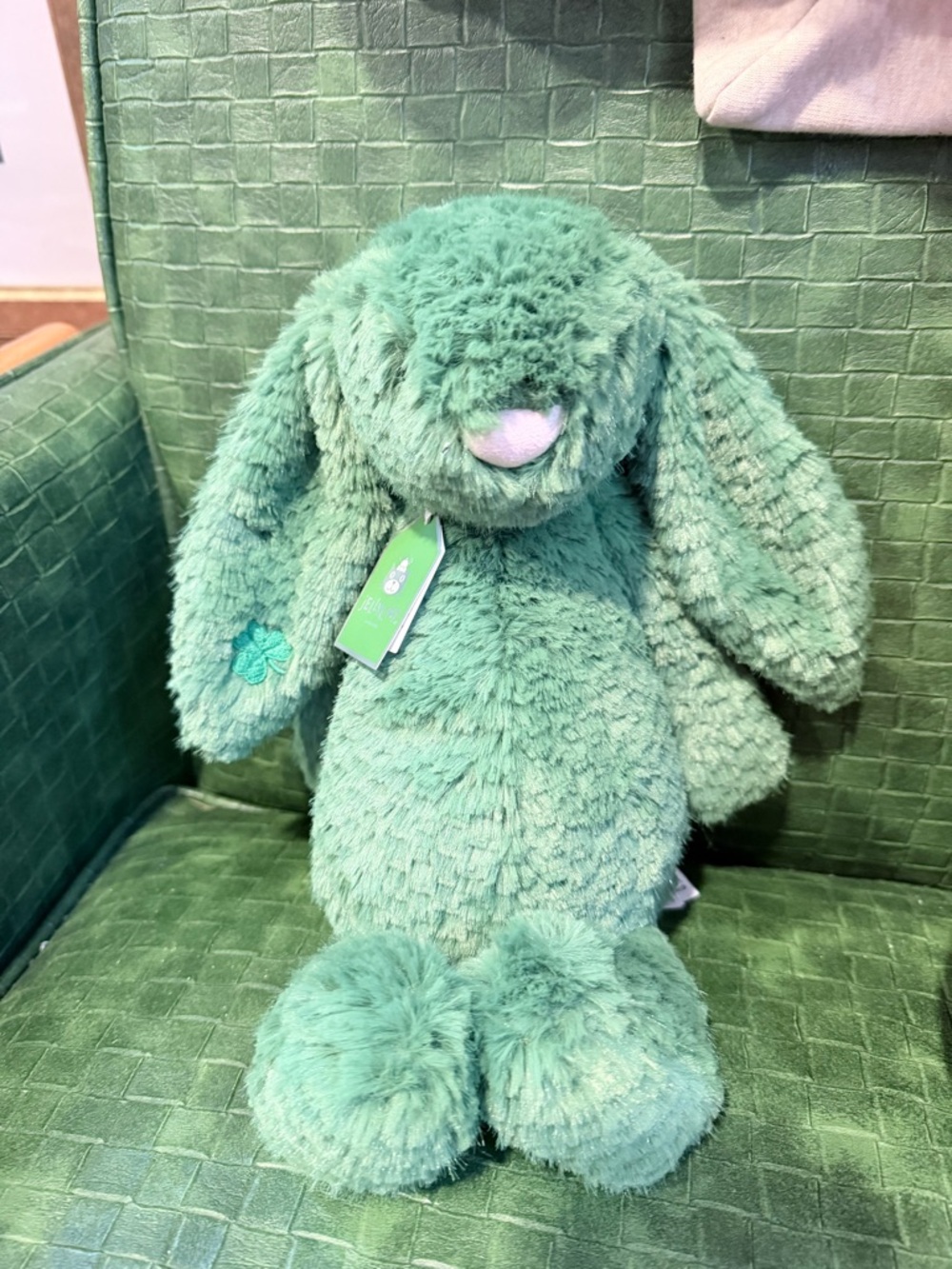 Jellycat Blainthaid Green Bashful Bunny Plush - Ireland Exclusive